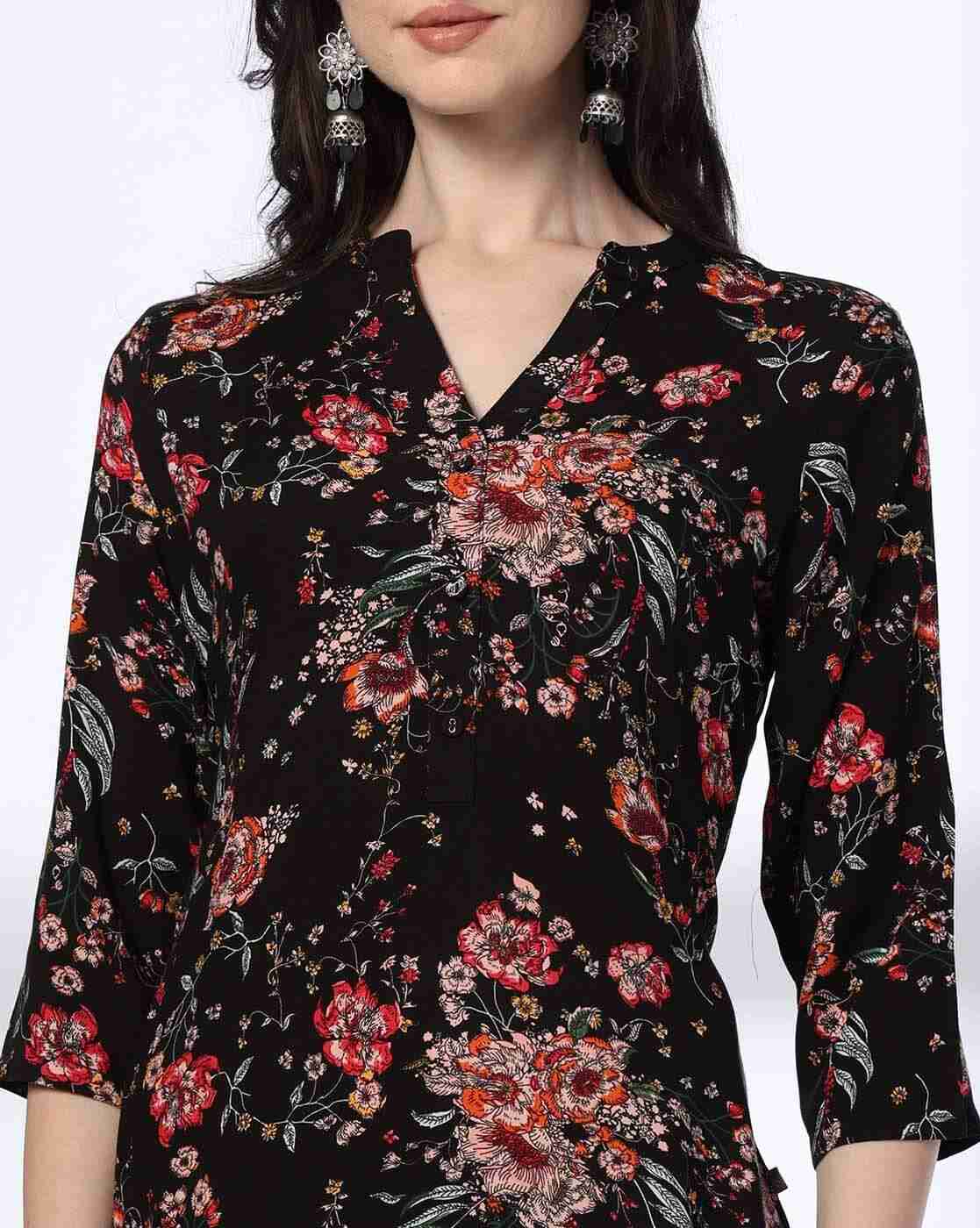 AVAASA MIX N' MATCH | Women Floral Print Straight Kurta|3