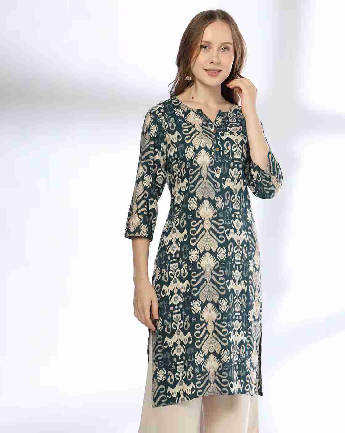 AVAASA MIX N' MATCH | Women Printed Straight Kurta|0