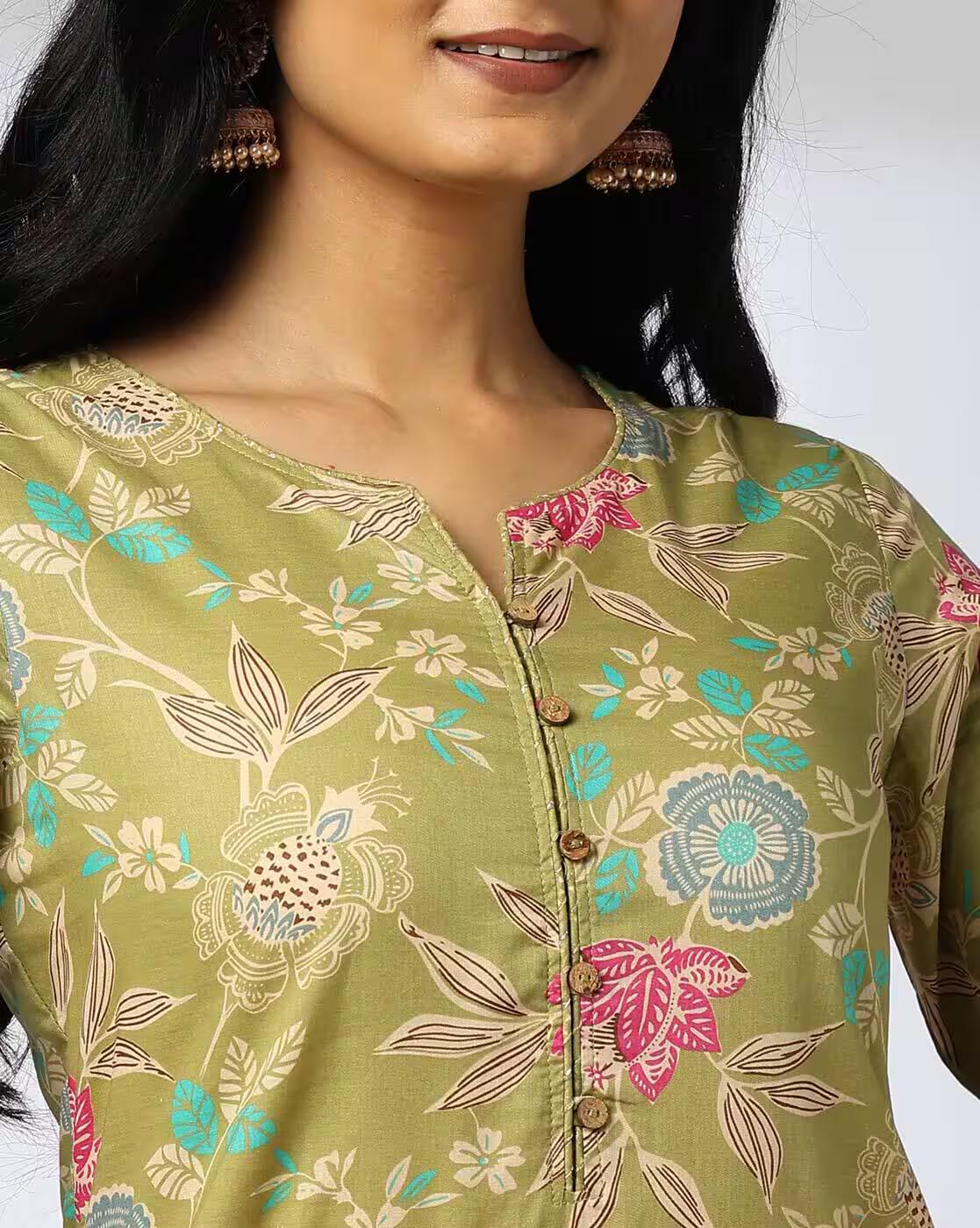 AVAASA MIX N' MATCH | Women Floral Print Straight Kurta & Pants Set|3