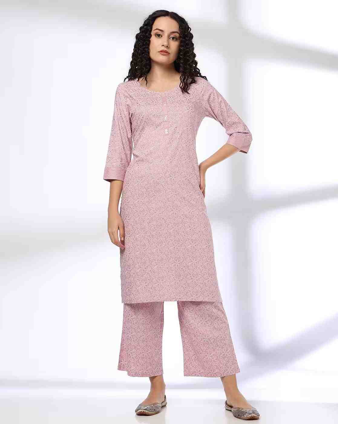 AVAASA MIX N' MATCH | Women Floral Print Straight Kurta & Pants Set|0