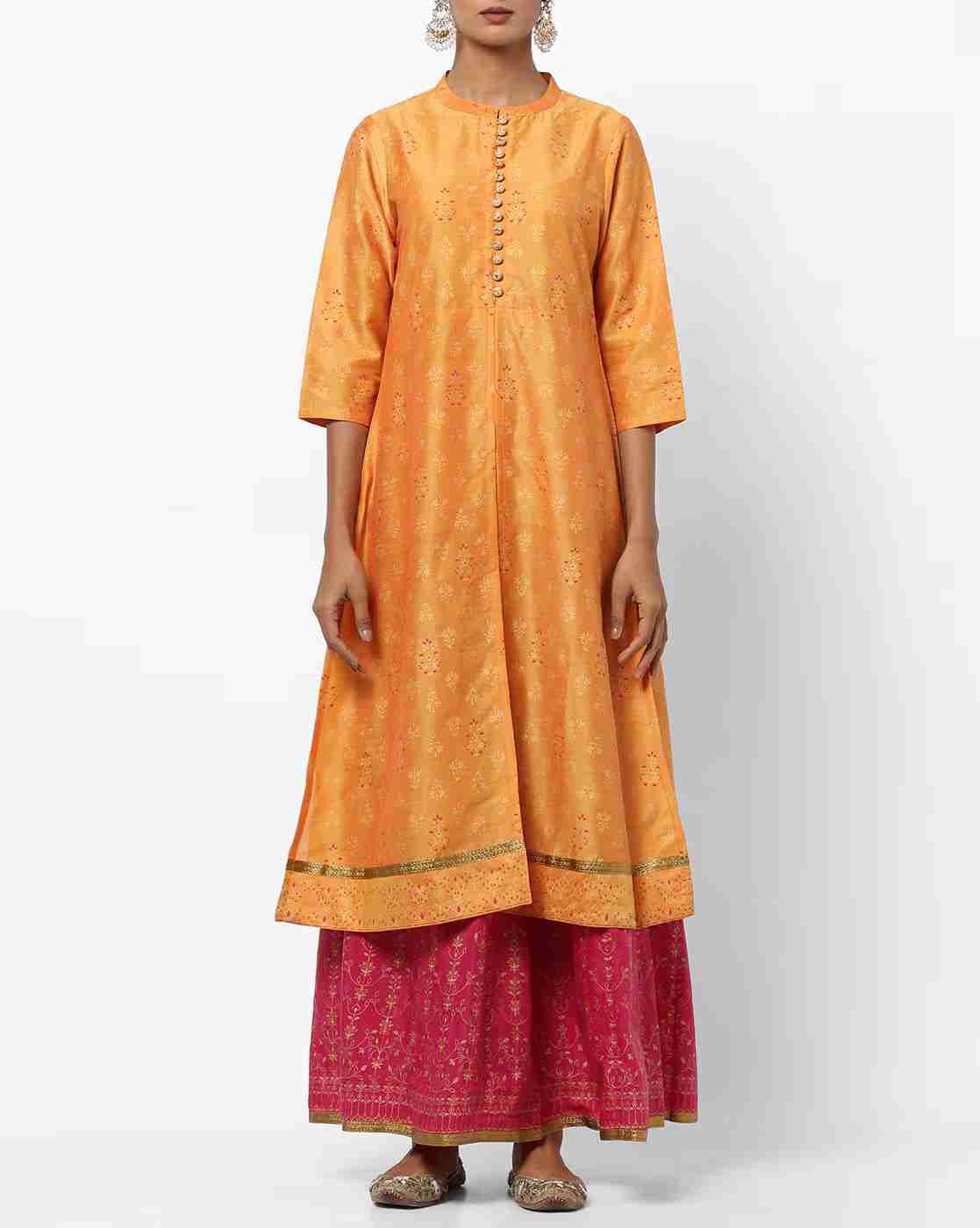 AVAASA SET | Women Floral Print A-Line Kurta with Skirt & Dupatta Set|3