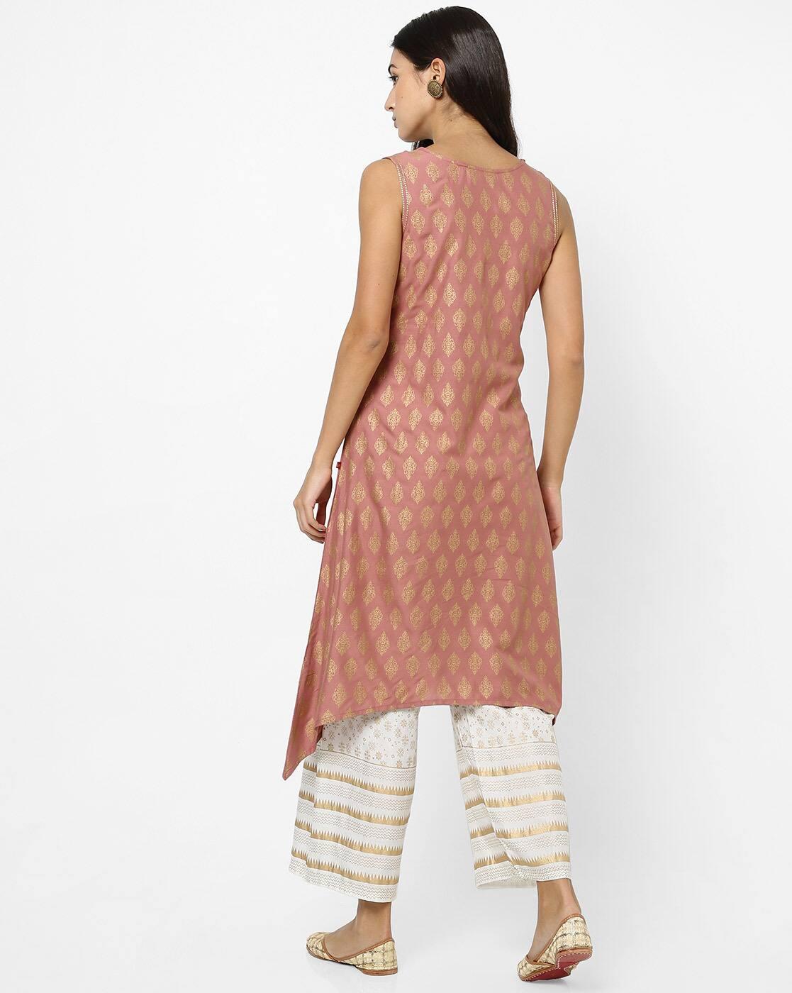 AVAASA SET | Printed Sleeveless A-line Kurta with Palazzos|2