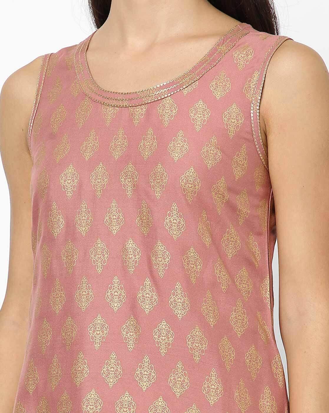 AVAASA SET | Printed Sleeveless A-line Kurta with Palazzos|4