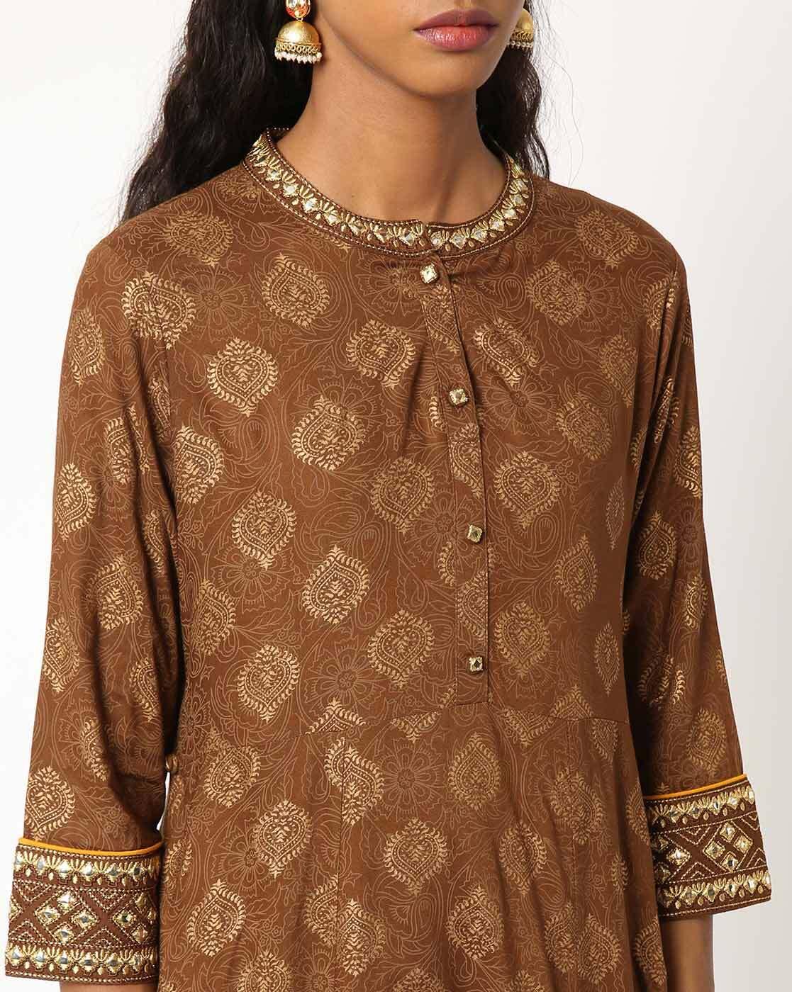 AVAASA SET | Floral Print Flared Kurta with Palazzos & Dupatta|2