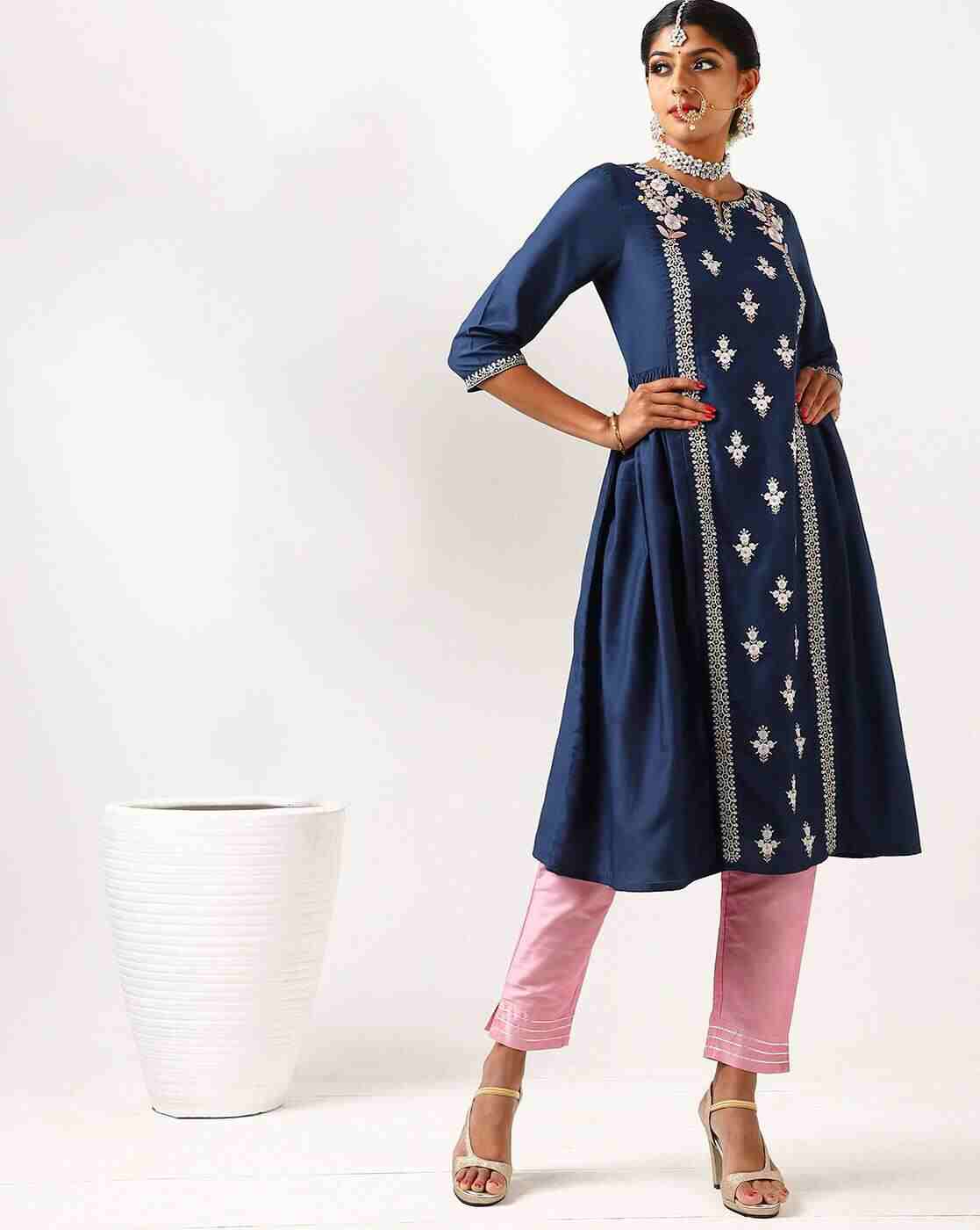 AVAASA SET | Embroidered Flared Kurta Set|0