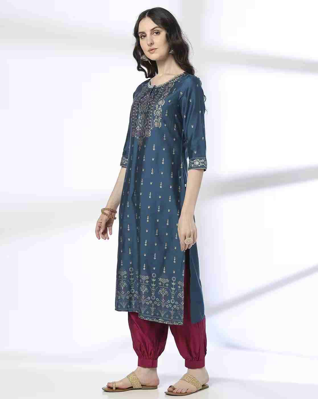 AVAASA SET | Women Floral Print Straight Kurta & Salwar Set