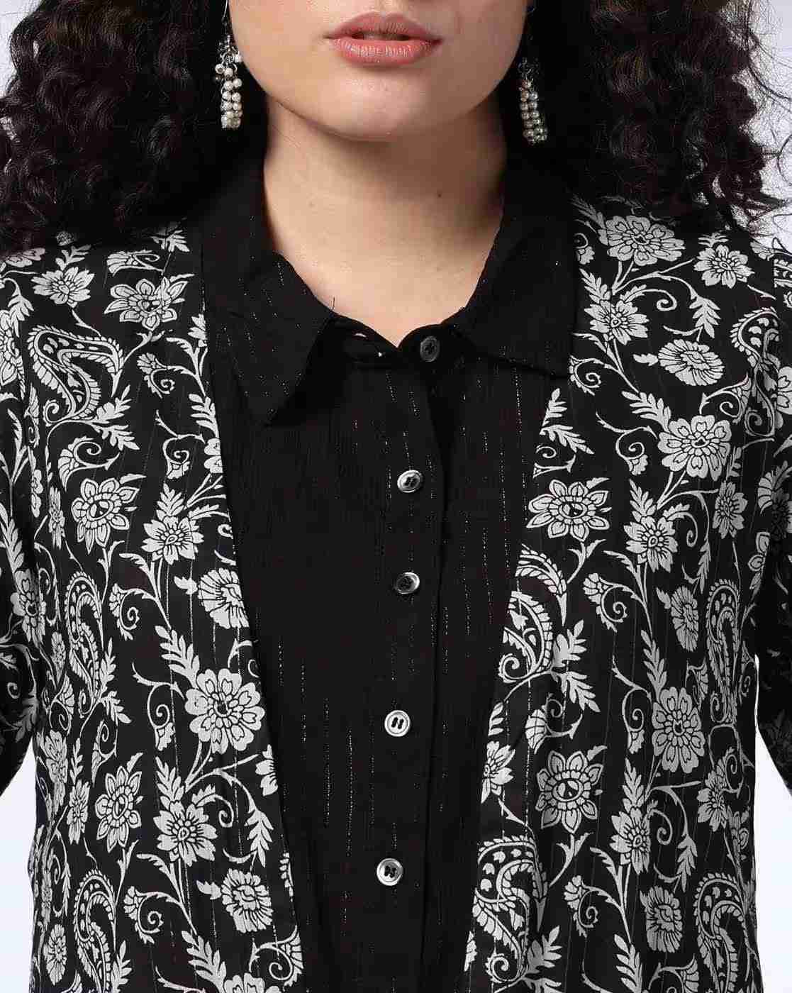 AVAASA SET | Women Ikat Print A-Line Suit Set|4