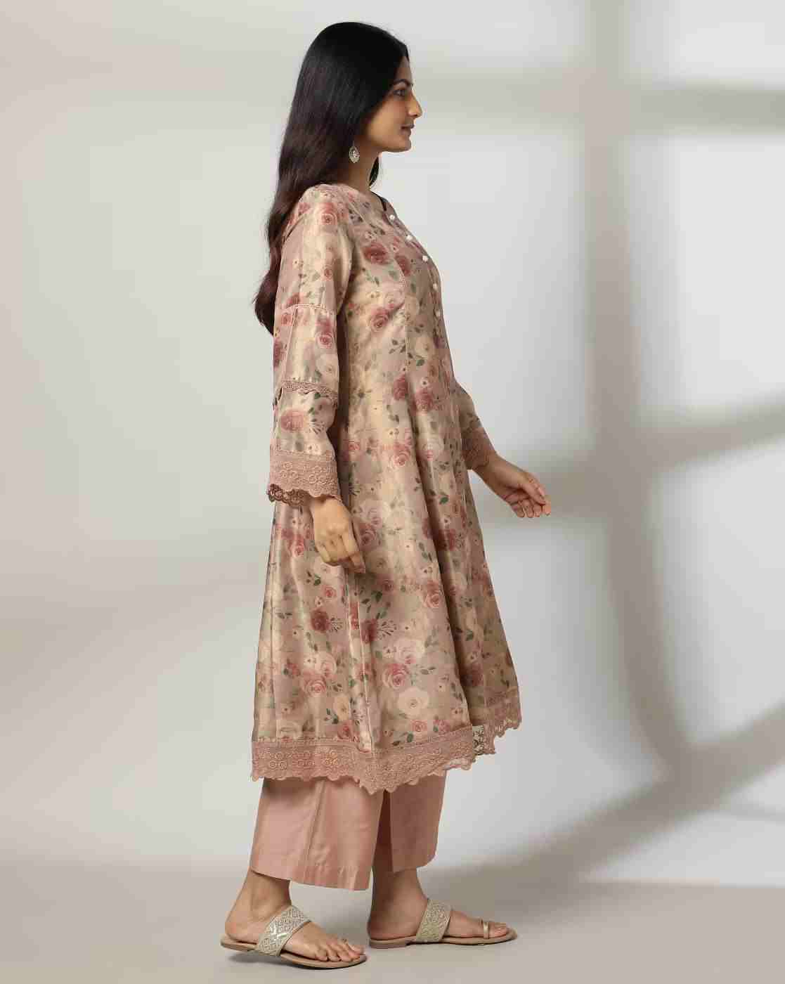 AVAASA SET | Women Floral A-Line Kurta & Palazzo Set