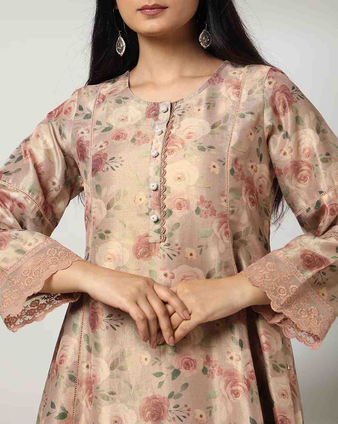 AVAASA SET | Women Floral A-Line Kurta & Palazzo Set|3