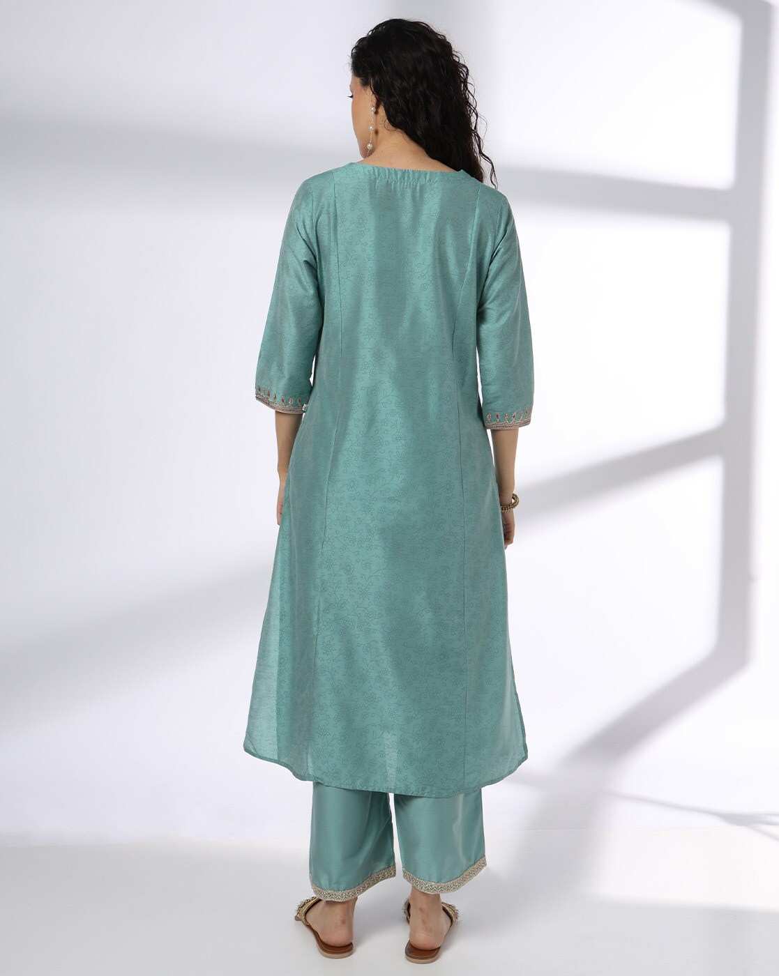 AVAASA SET | Women Embroidered A-Line Kurta with Pants|2