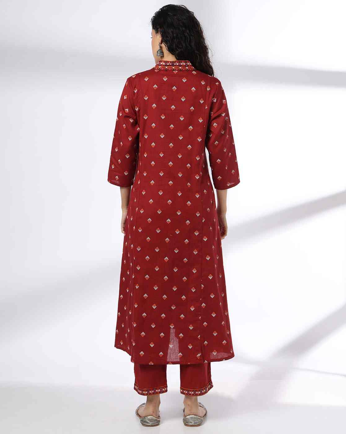 AVAASA SET | Women Printed A-Line Kurta with Pants|2