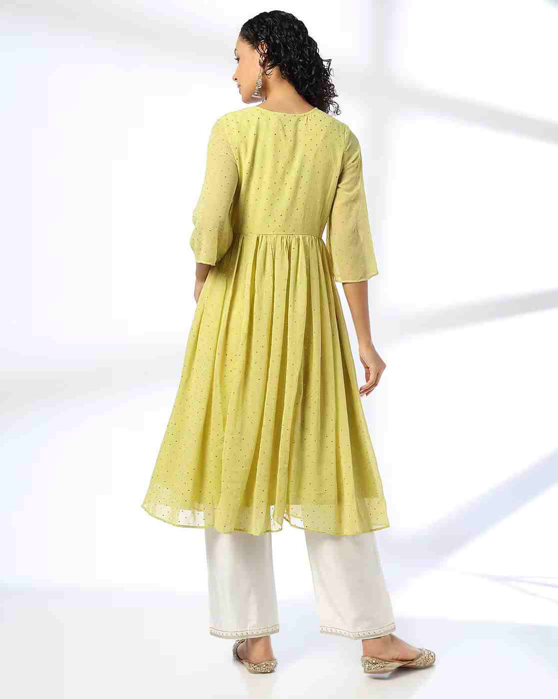 AVAASA SET | Women Embroidered Flared Kurta &Pants Set|2