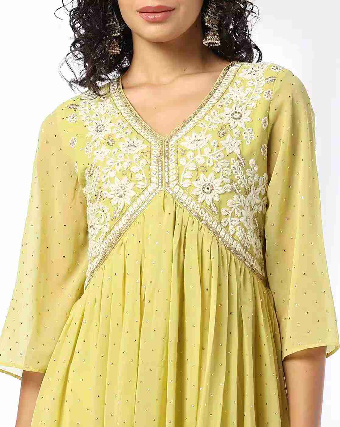 AVAASA SET | Women Embroidered Flared Kurta &Pants Set|3