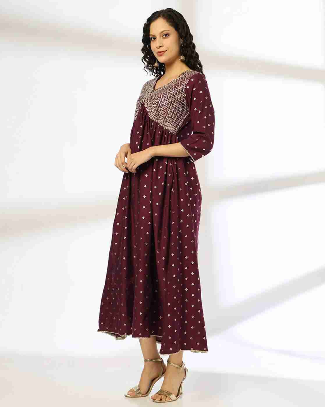 AVAASA SET | Women Printed Fit & Flare Dress|1