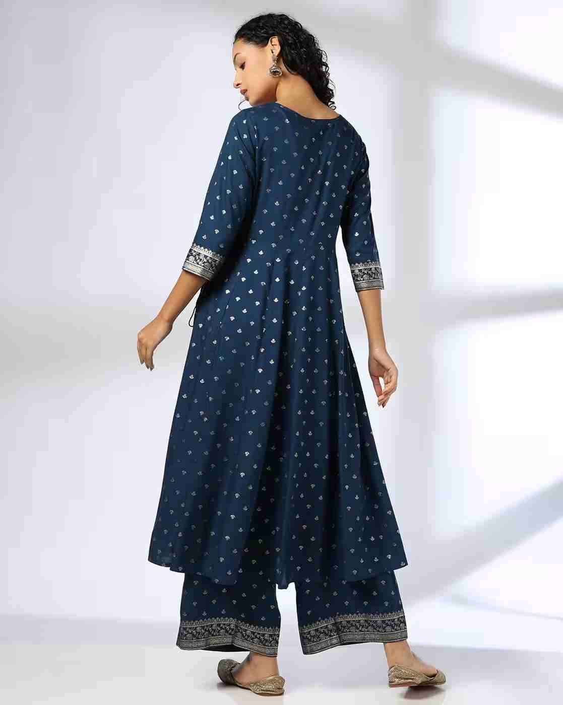 AVAASA SET | Women Printed Flared Kurta & Palazzos Set|2