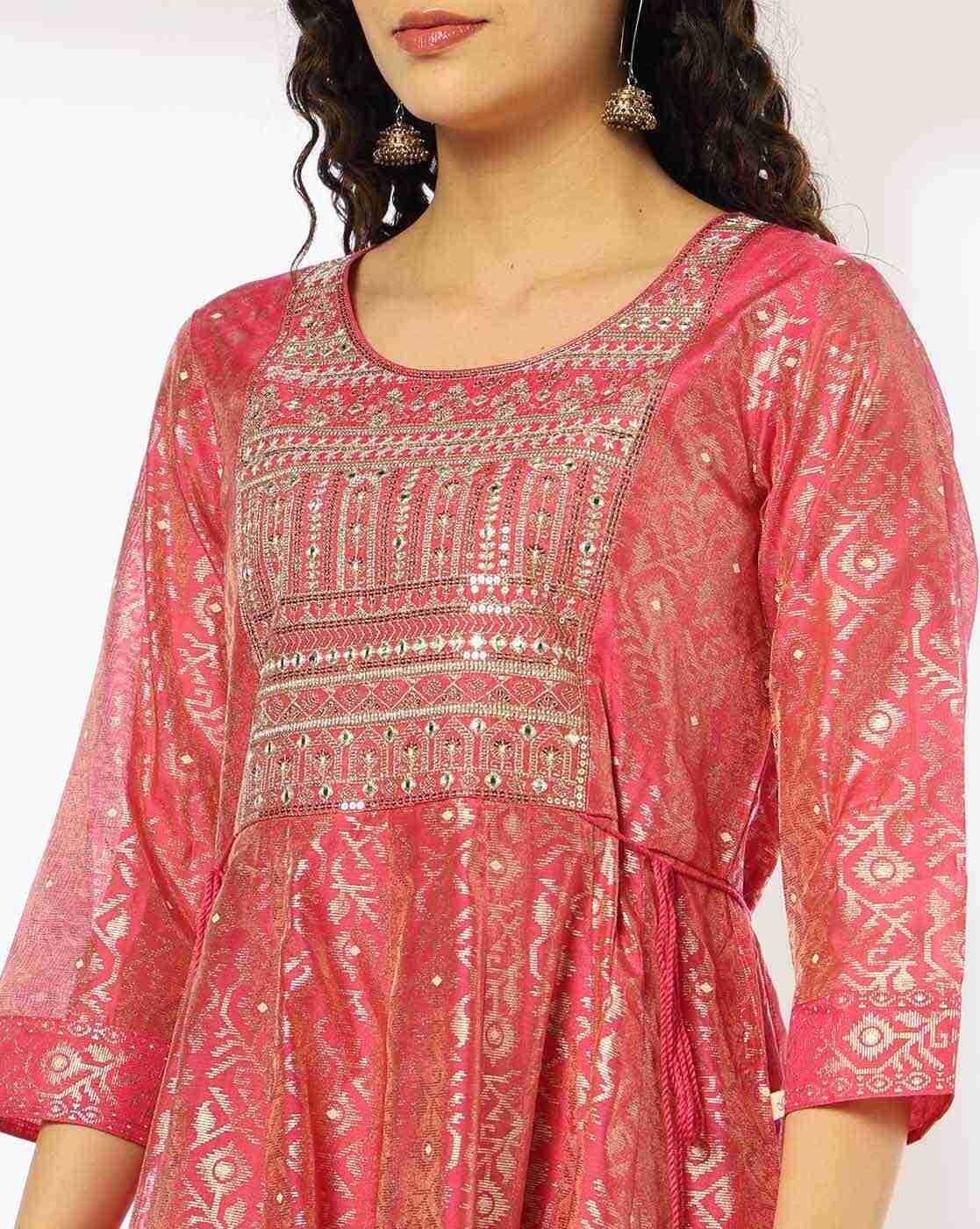 AVAASA SET | Women Printed Round-Neck Fit & Flare Dress|3