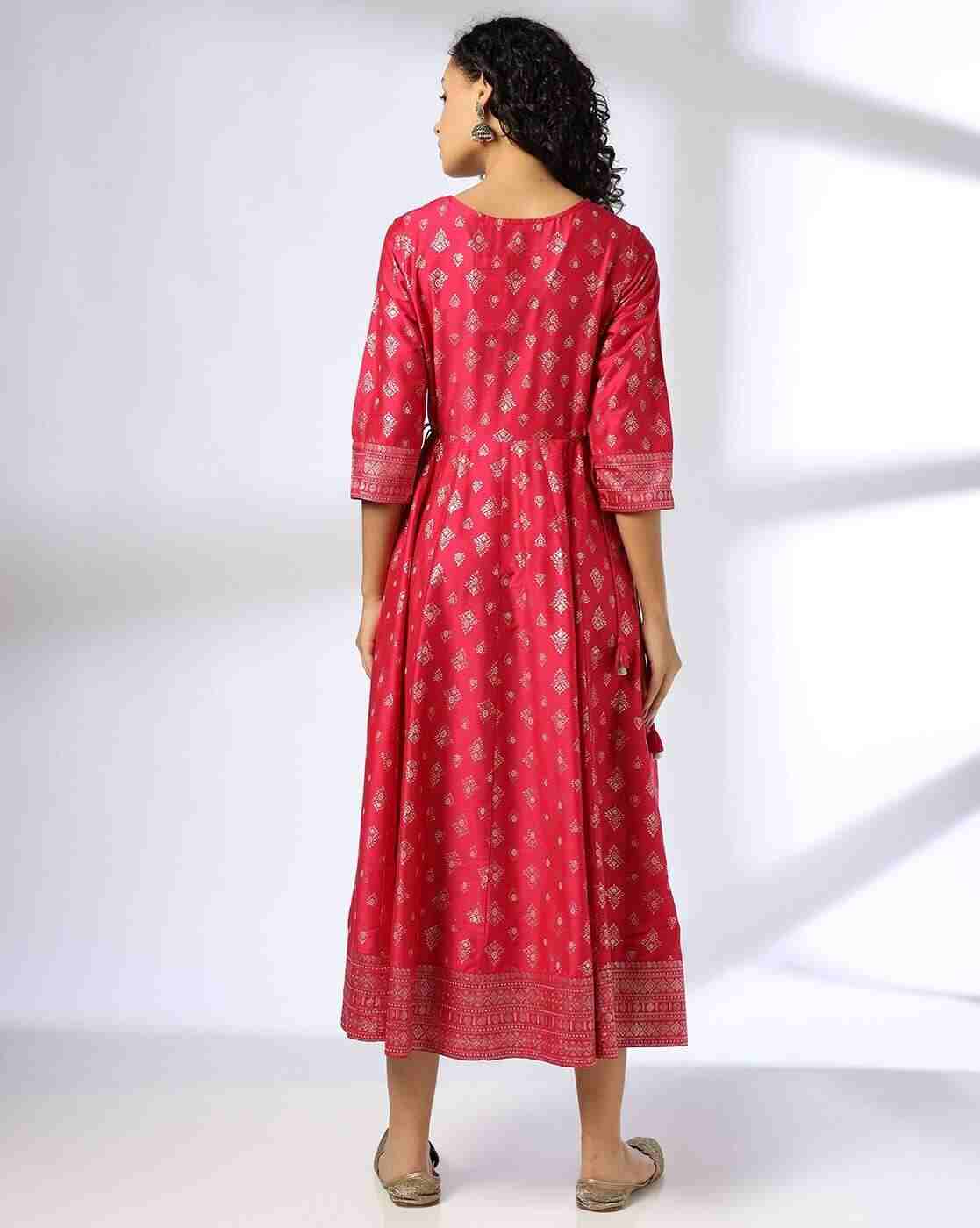 AVAASA SET | Women Floral Print Round-Neck Fit & Flare Dress|2