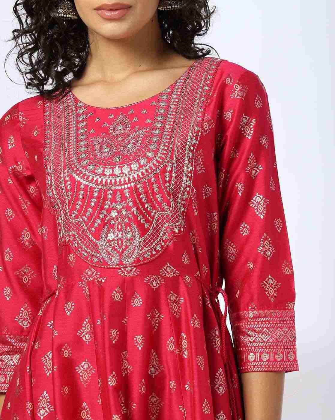 AVAASA SET | Women Floral Print Round-Neck Fit & Flare Dress|3