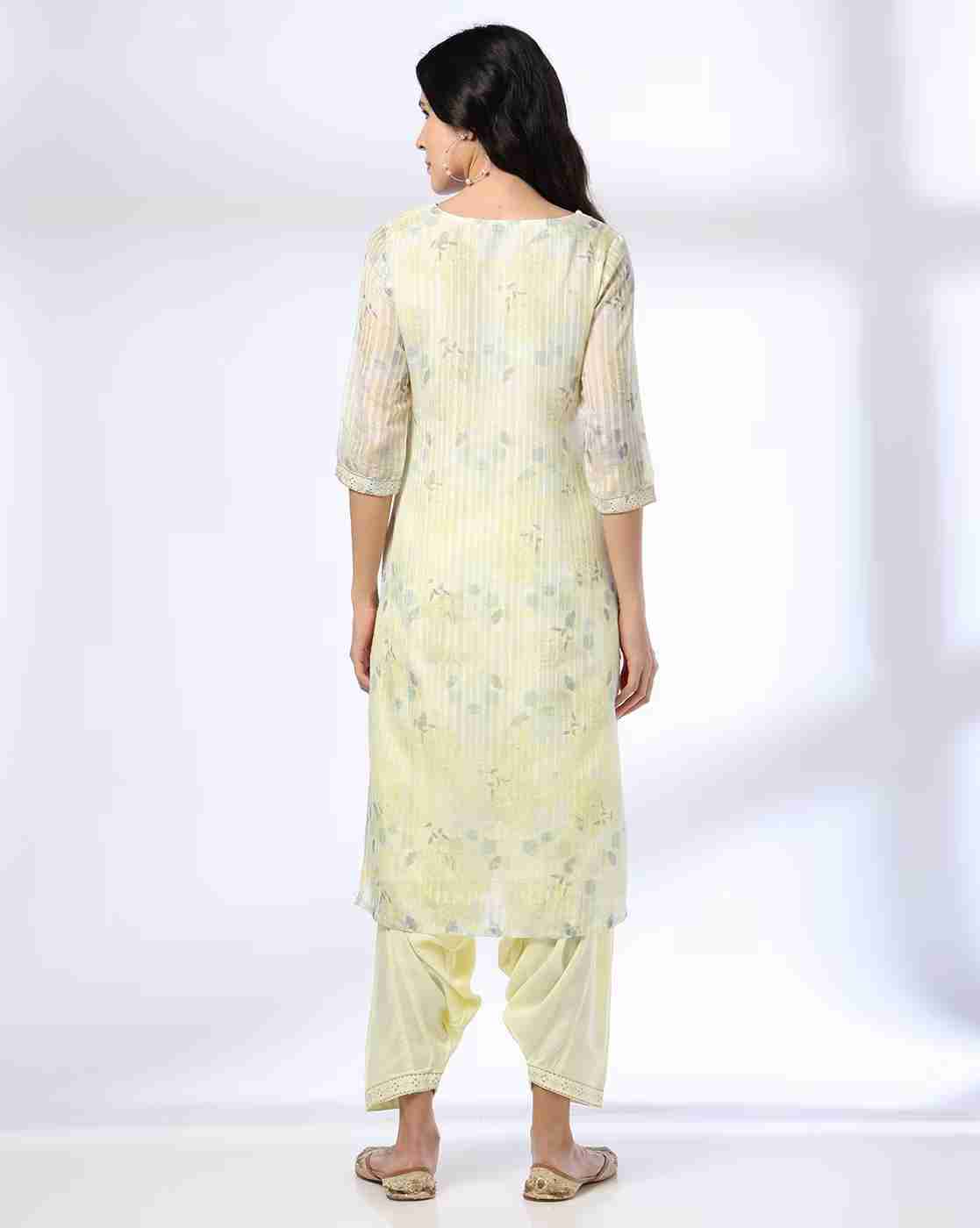AVAASA SET | Women Floral Print Straight Kurta with Pants & Dupatta|2