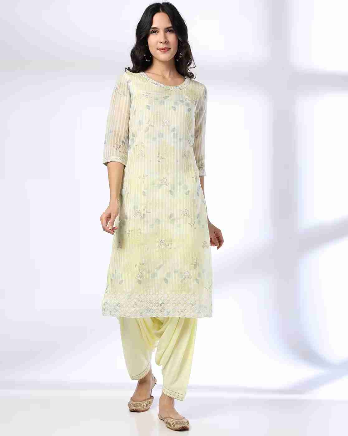 AVAASA SET | Women Floral Print Straight Kurta with Pants & Dupatta|4
