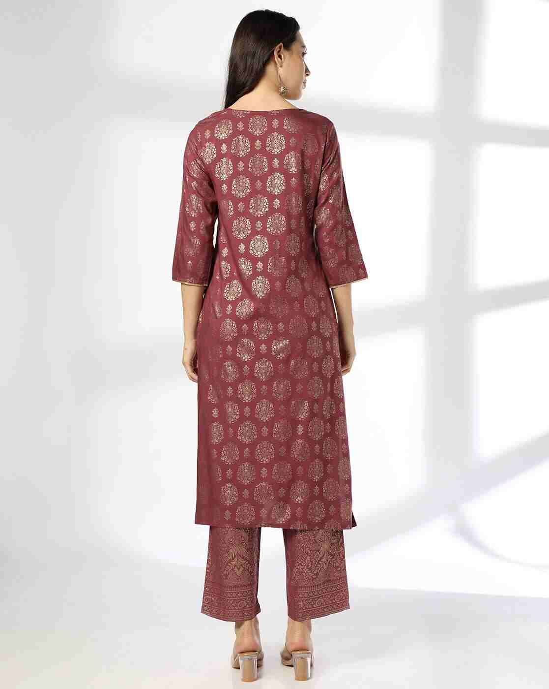 AVAASA SET | Women Floral Print Straight Kurta with Pants|2