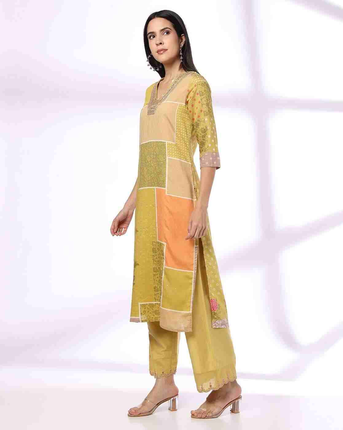AVAASA SET | Women Floral Print Straight Kurta & Palazzos Set|1