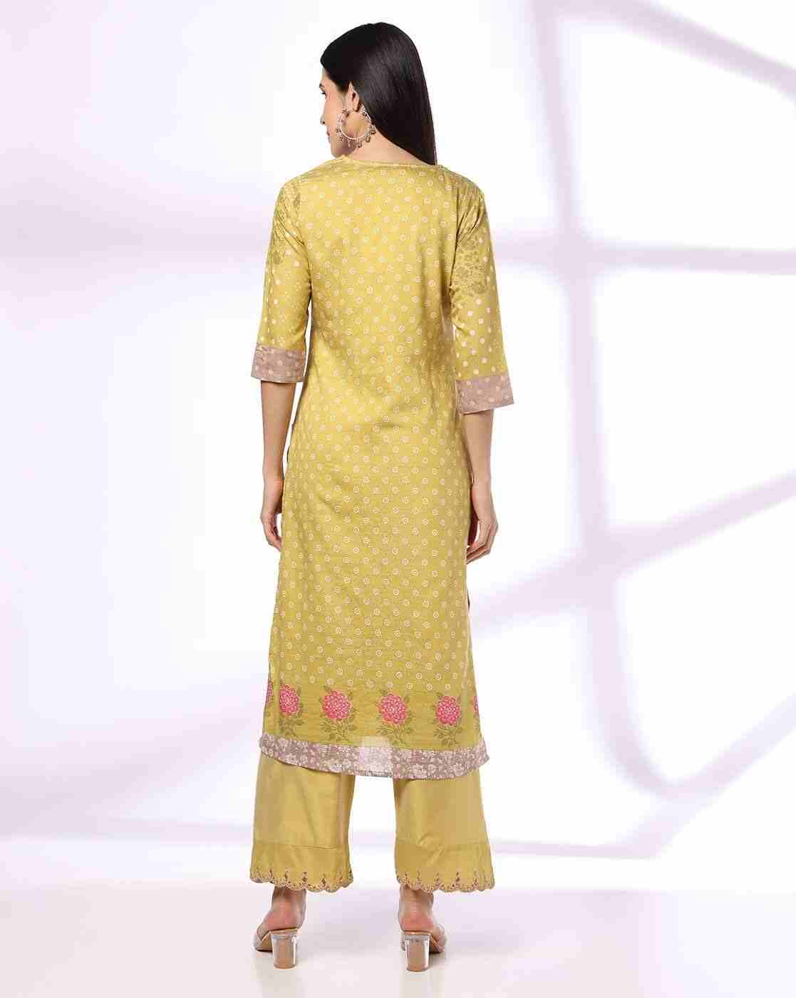 AVAASA SET | Women Floral Print Straight Kurta & Palazzos Set|2