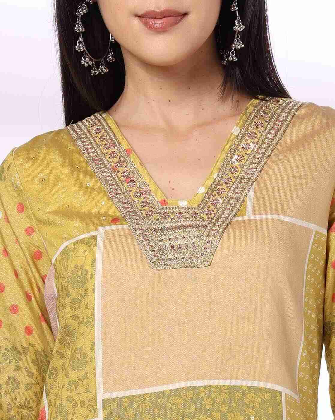 AVAASA SET | Women Floral Print Straight Kurta & Palazzos Set|3