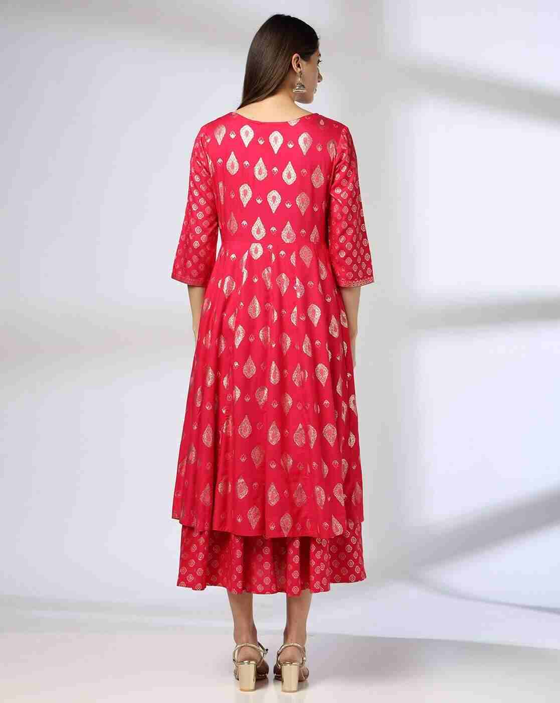 AVAASA SET | Women Floral Print Round-Neck Fit & Flare Dress|2