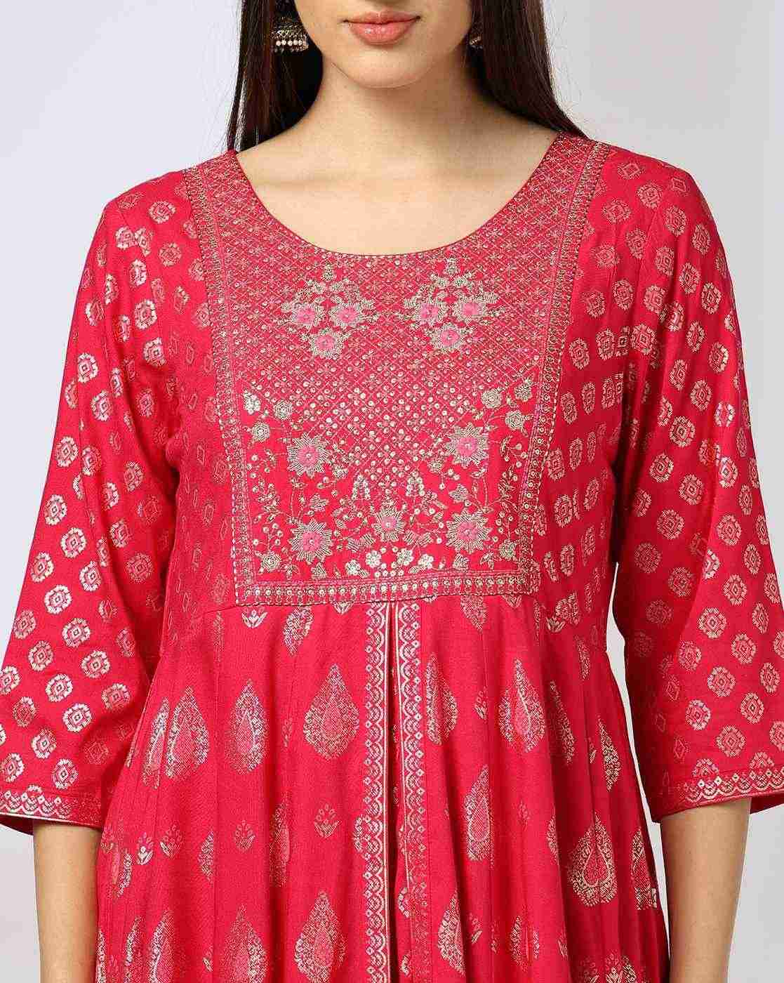 AVAASA SET | Women Floral Print Round-Neck Fit & Flare Dress|3