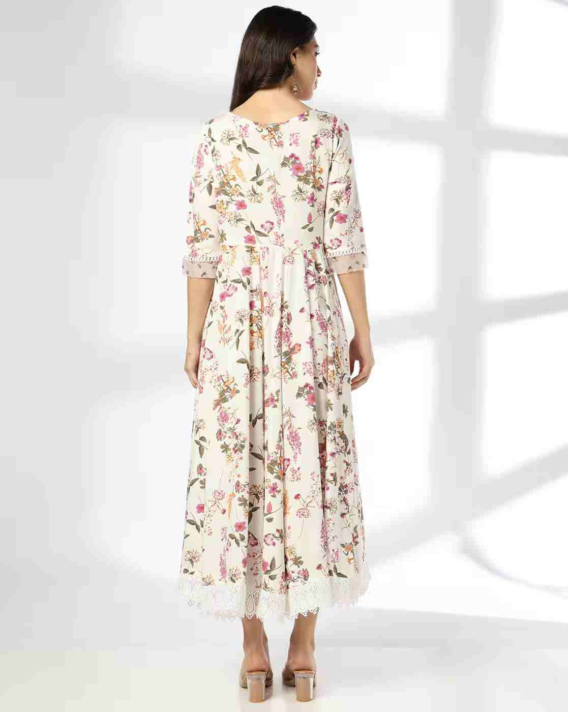 AVAASA SET | Women Floral Print Fit & Flare Dress|2