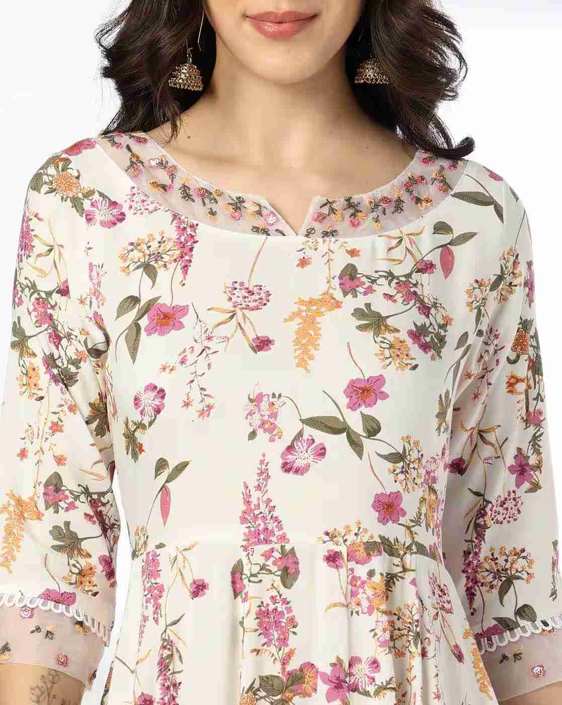 AVAASA SET | Women Floral Print Fit & Flare Dress|3
