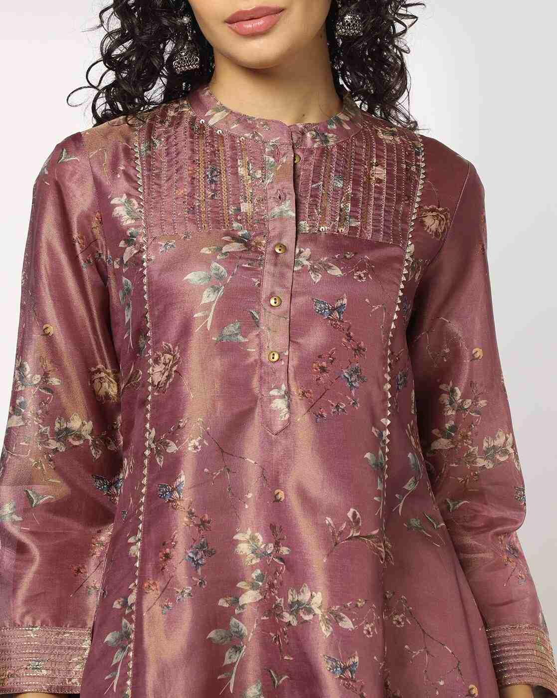 AVAASA SET | Women Floral Print A-Line Kurta with Pants|3