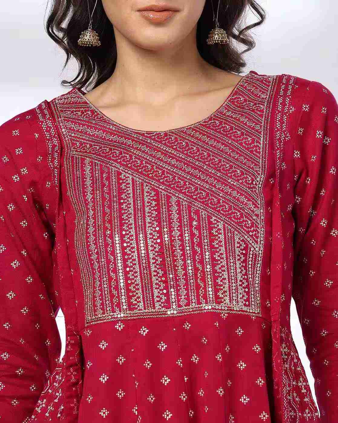 AVAASA SET | Women Micro Print A-Line Dress|3