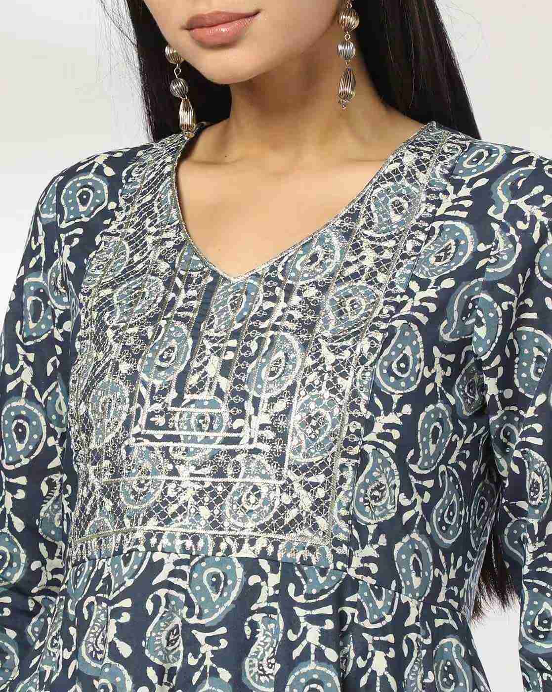 AVAASA SET | Women Paisley Print Fit & Flare Dress|3
