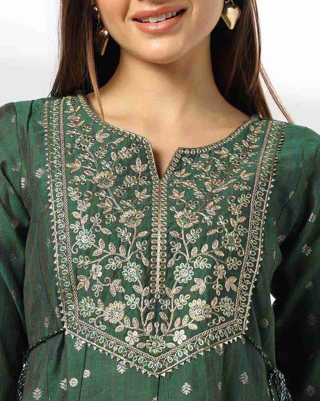 AVAASA SET | Women Embroidered Fit & Flare Dress|3
