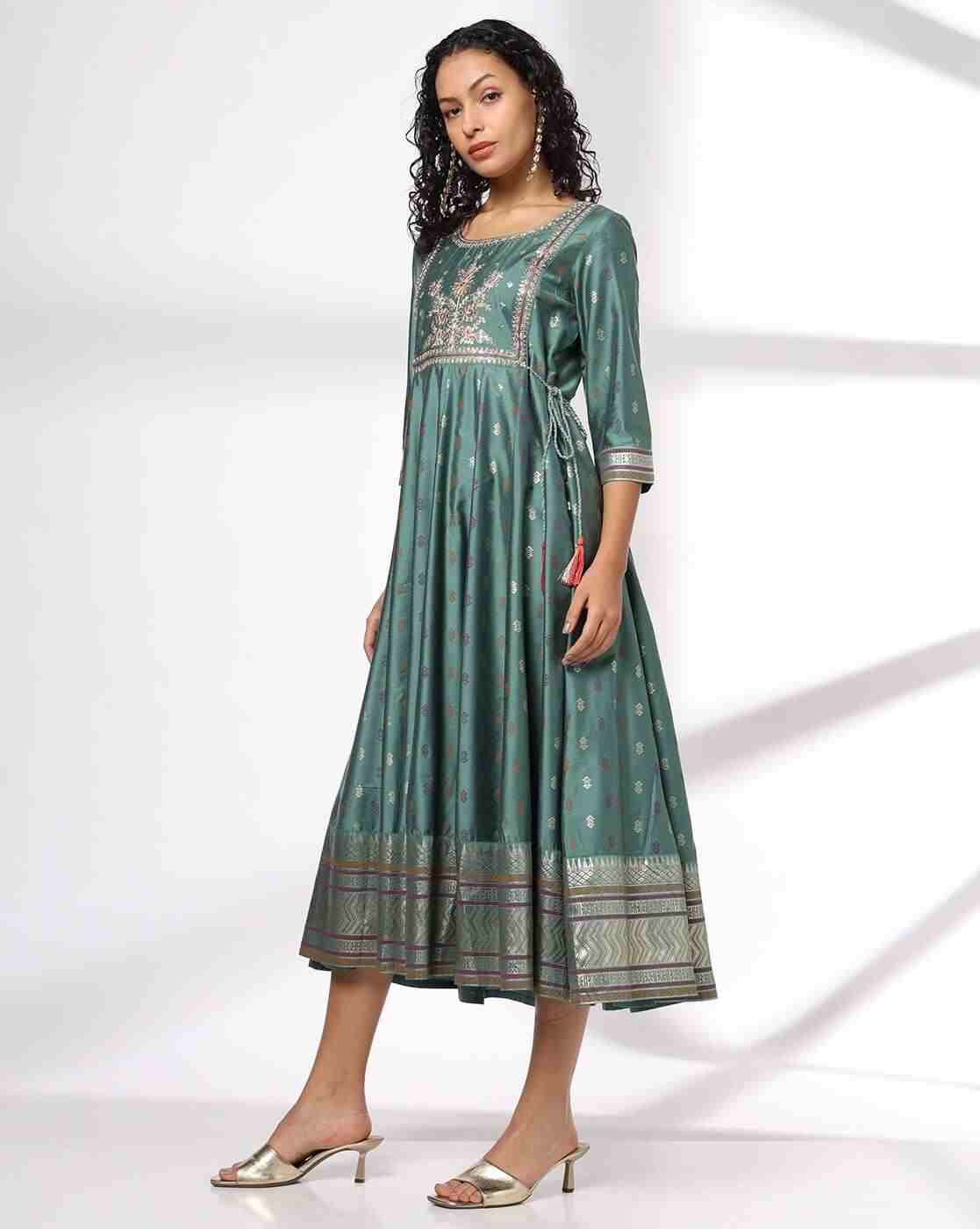 AVAASA SET | Women Embroidered Fit & Flare Dress|1