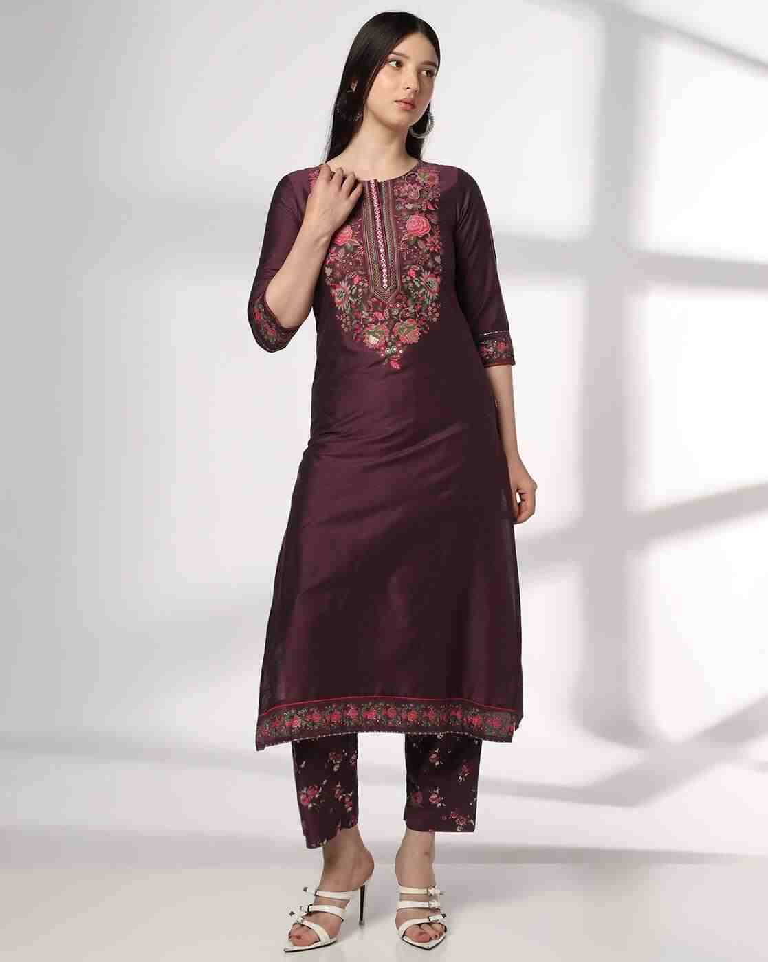 AVAASA SET | Women Floral Print Straight Kurta & Pants Set|0