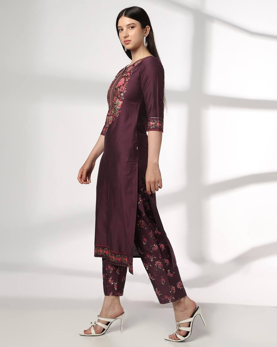 AVAASA SET | Women Floral Print Straight Kurta & Pants Set|1