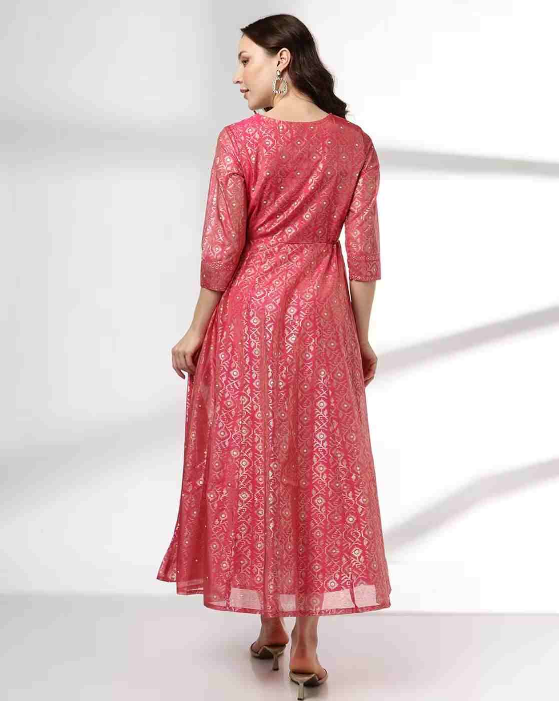 AVAASA SET | Women Printed Jamdani Maxi Dress|2