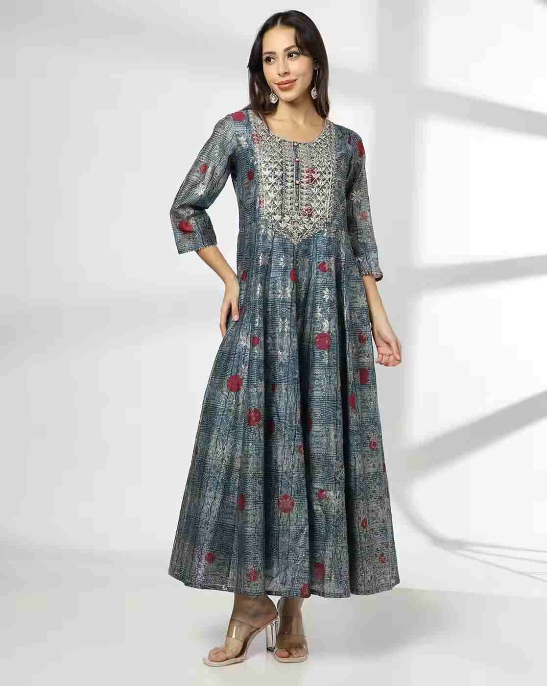 AVAASA SET | Women Printed Maxi Dress|0