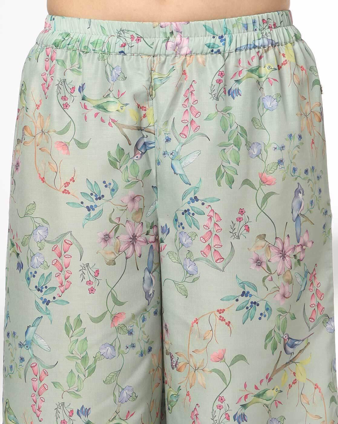 AVAASA SET | Women Floral Print Straight Kurta with Palazzos & Dupatta|4