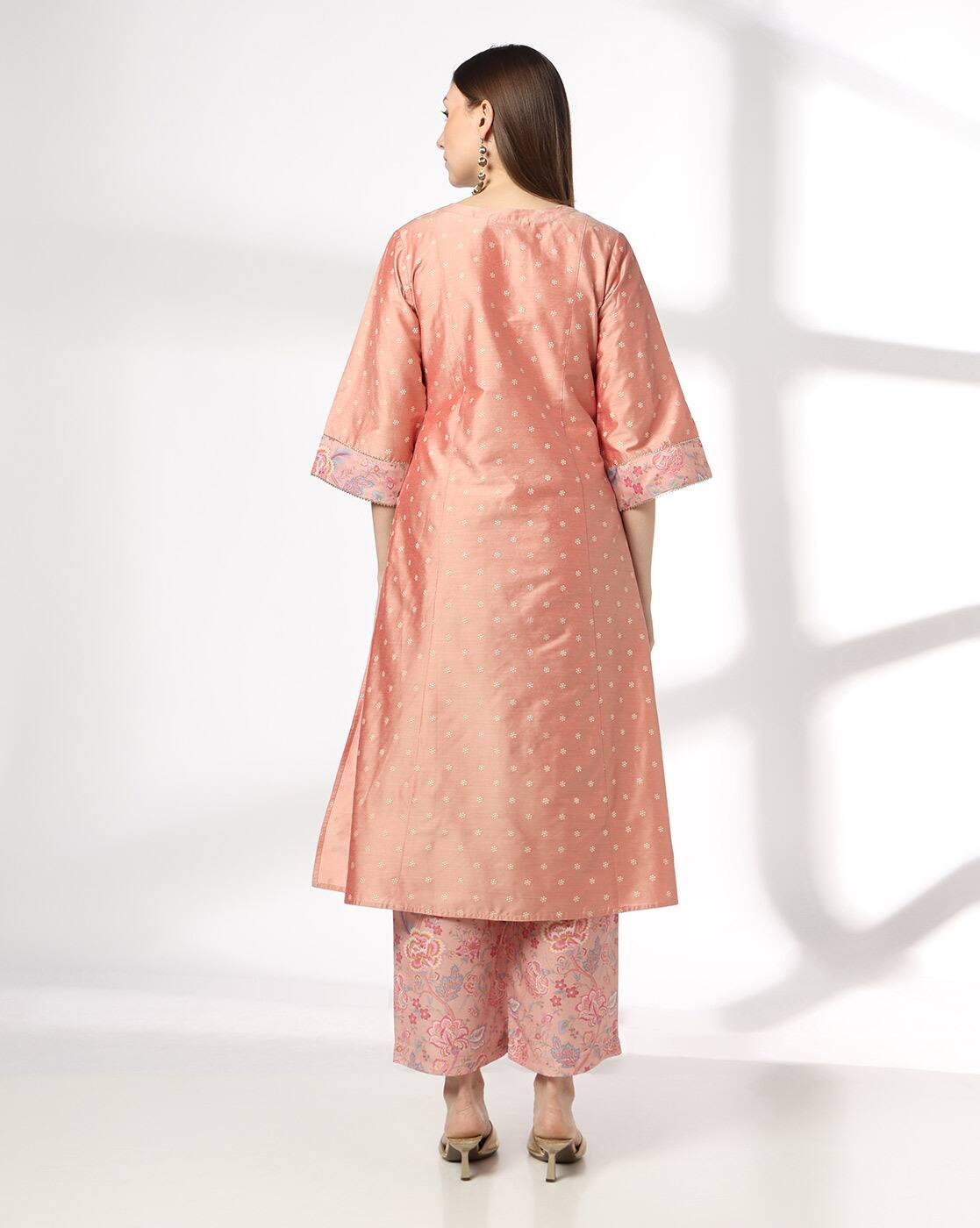 AVAASA SET | Women Embellished Straight Kurta with Palazzos & Dupatta|2