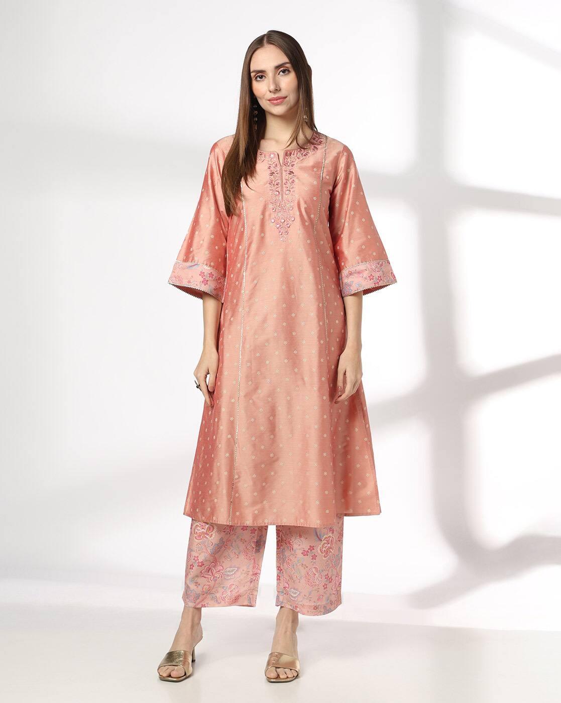 AVAASA SET | Women Embellished Straight Kurta with Palazzos & Dupatta|3