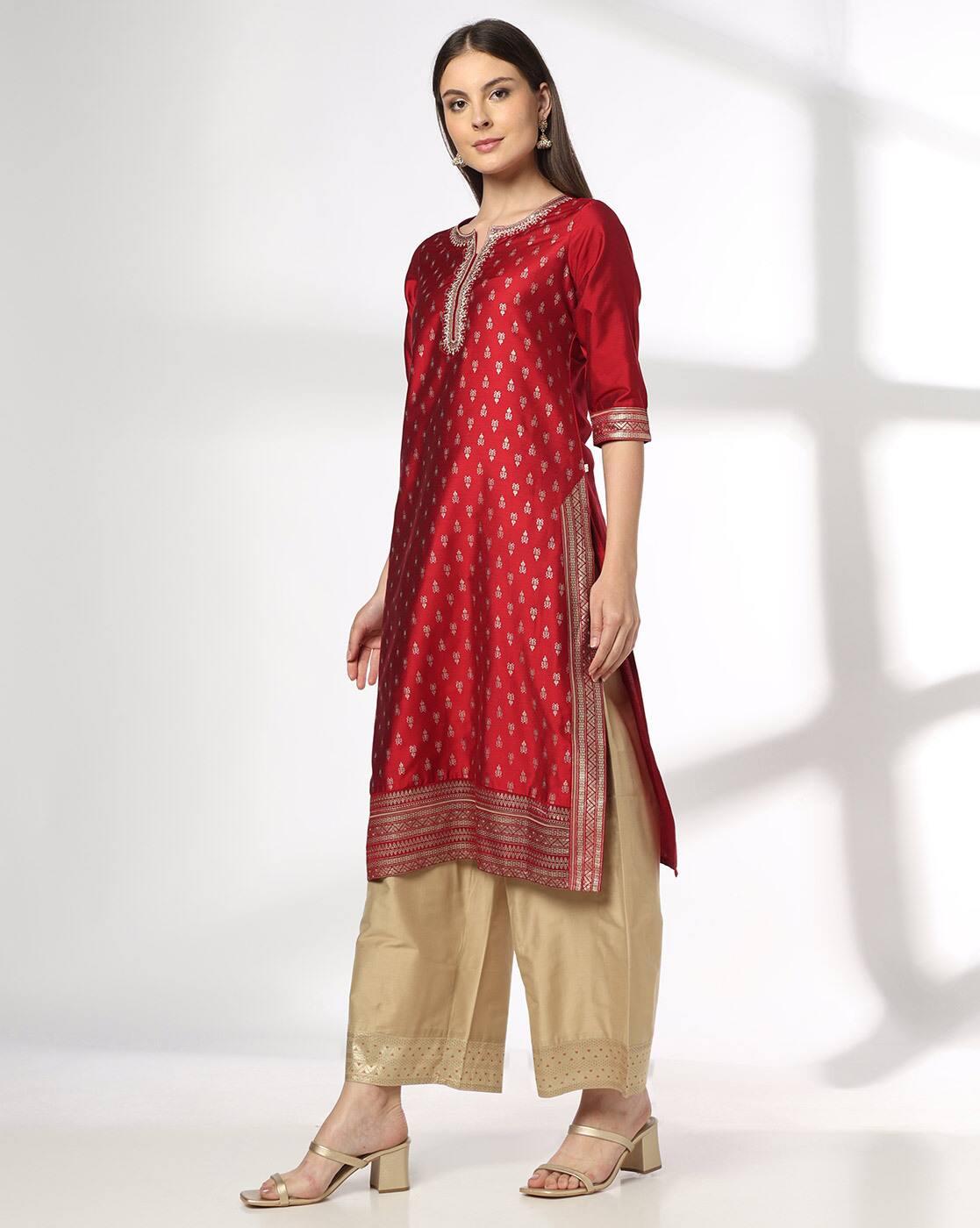 AVAASA SET | Women Embellished Straight Kurta & Palazzos Set|1