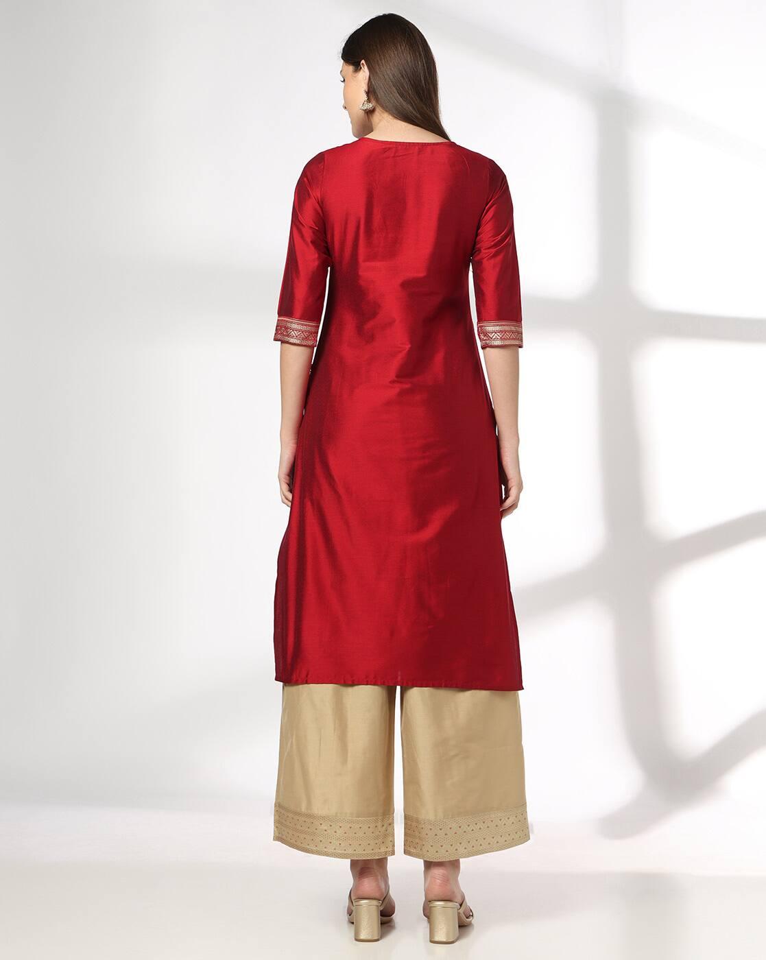 AVAASA SET | Women Embellished Straight Kurta & Palazzos Set|2