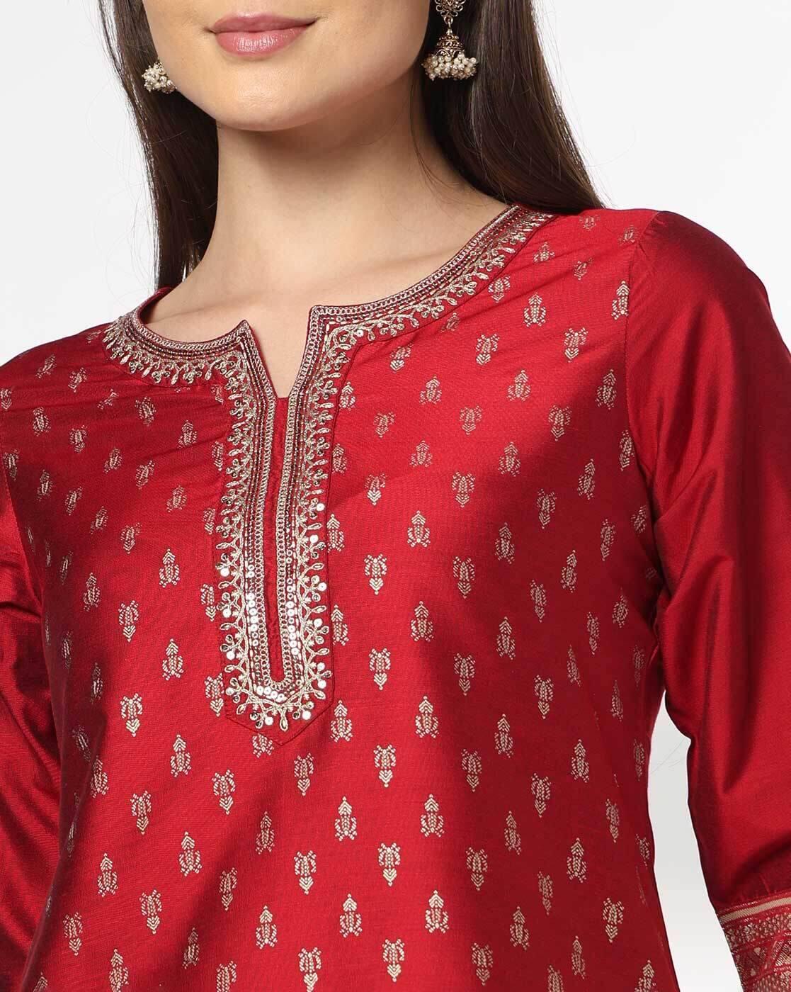 AVAASA SET | Women Embellished Straight Kurta & Palazzos Set|3