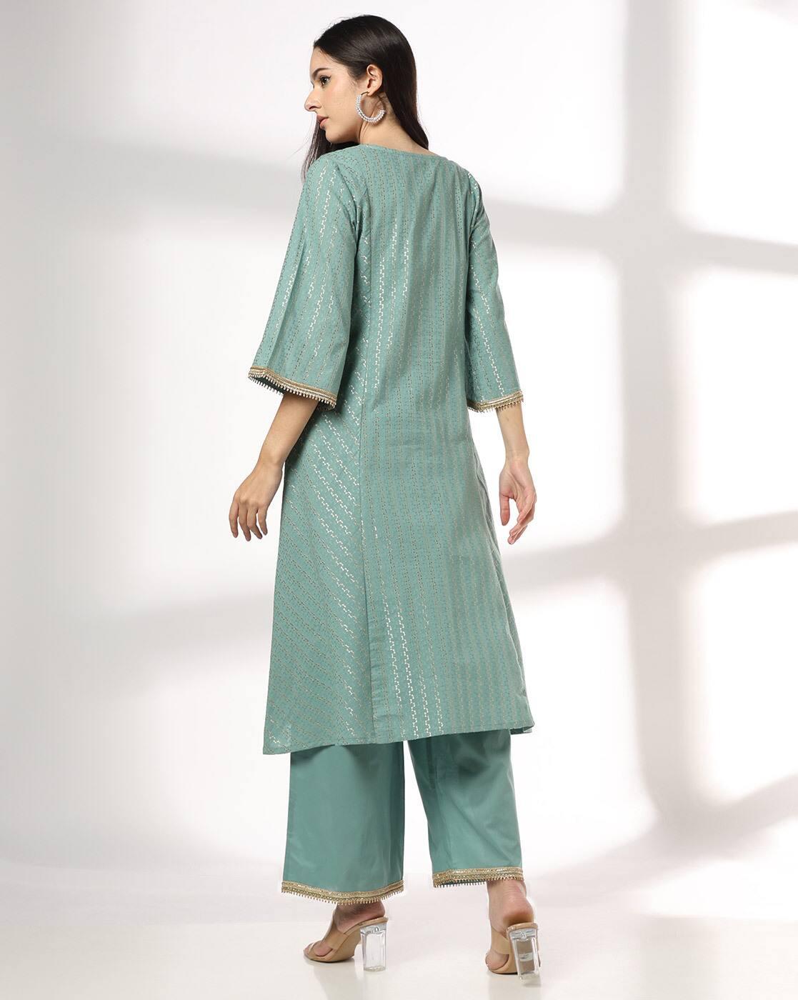 AVAASA SET | Women Embellished A-Line Kurta & Palazzos Set|2
