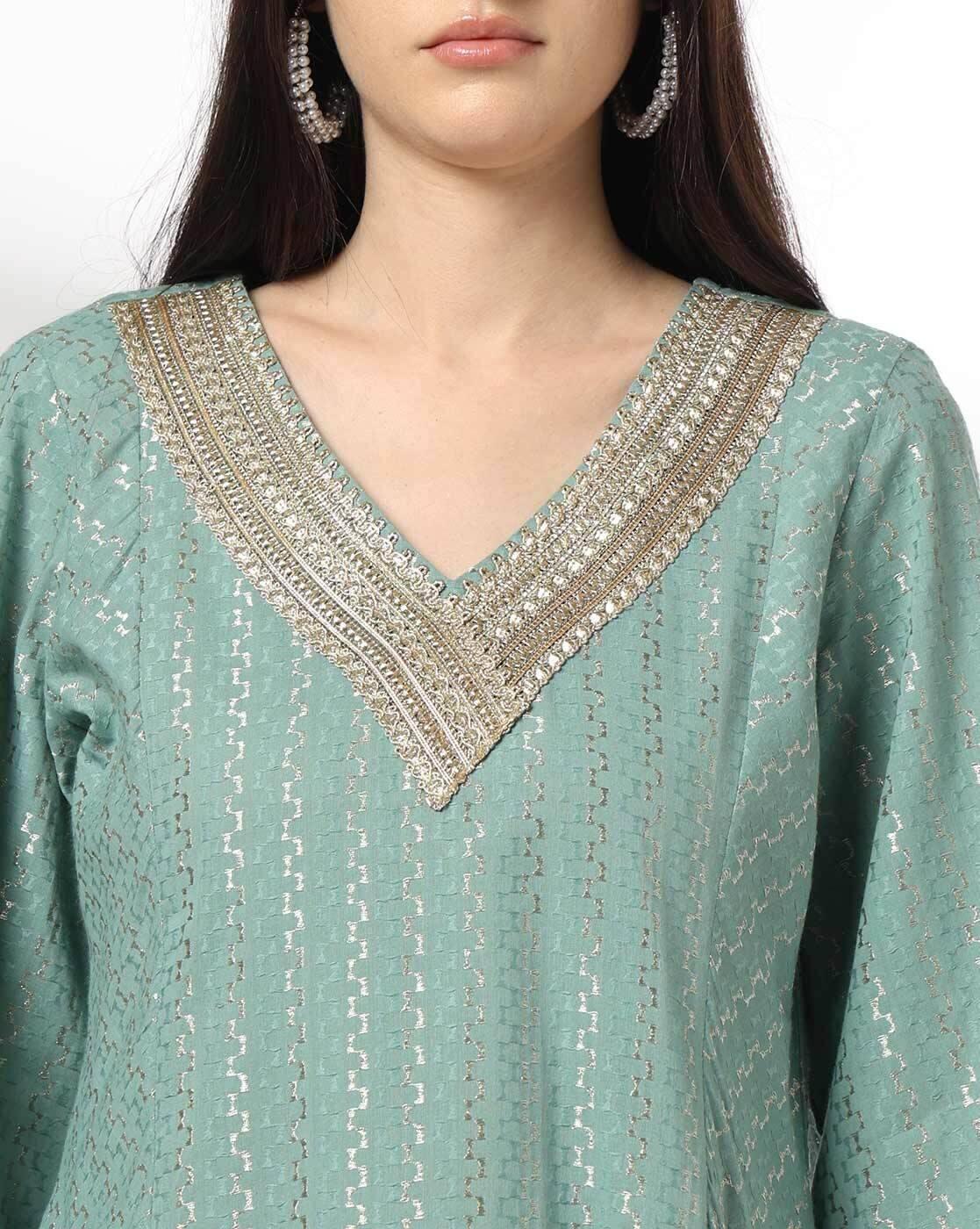 AVAASA SET | Women Embellished A-Line Kurta & Palazzos Set|3