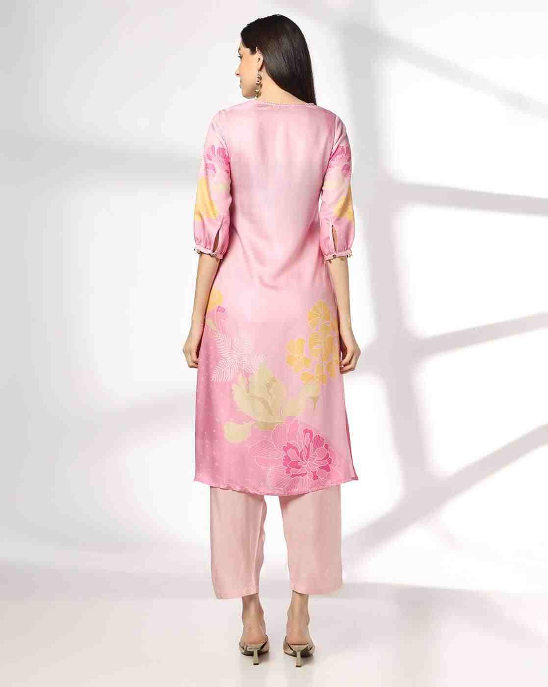 AVAASA SET | Women Floral Print Straight Kurta with Pants|2